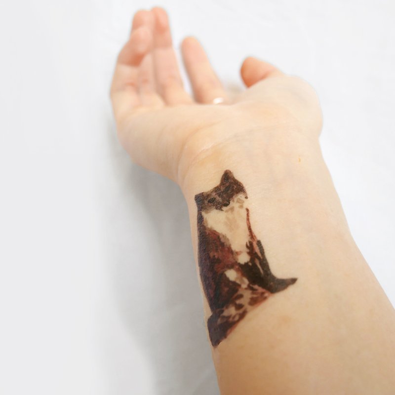 狐狸 植物刺青 紋身貼紙 - 紋身貼紙 - 紙 咖啡色