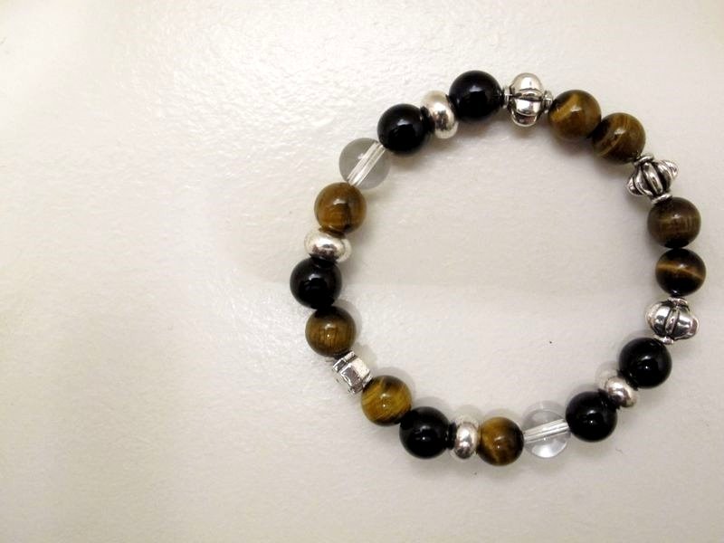 Suitable for British Yellow Tiger Eye/Agate Ore Bracelet - สร้อยข้อมือ - วัสดุอื่นๆ สีนำ้ตาล