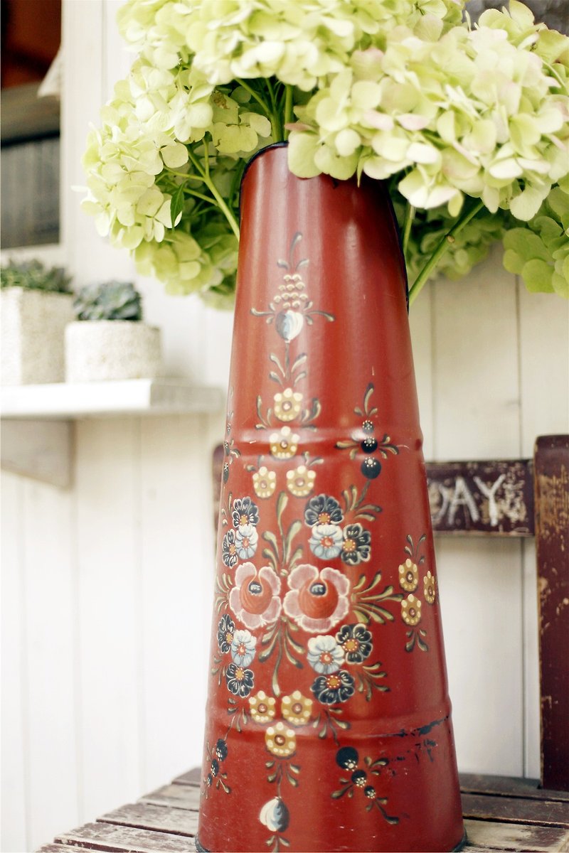[Good day] Netherlands fetish vintage classic umbrella stand painted subsection (red section) - Items for Display - Other Metals Red