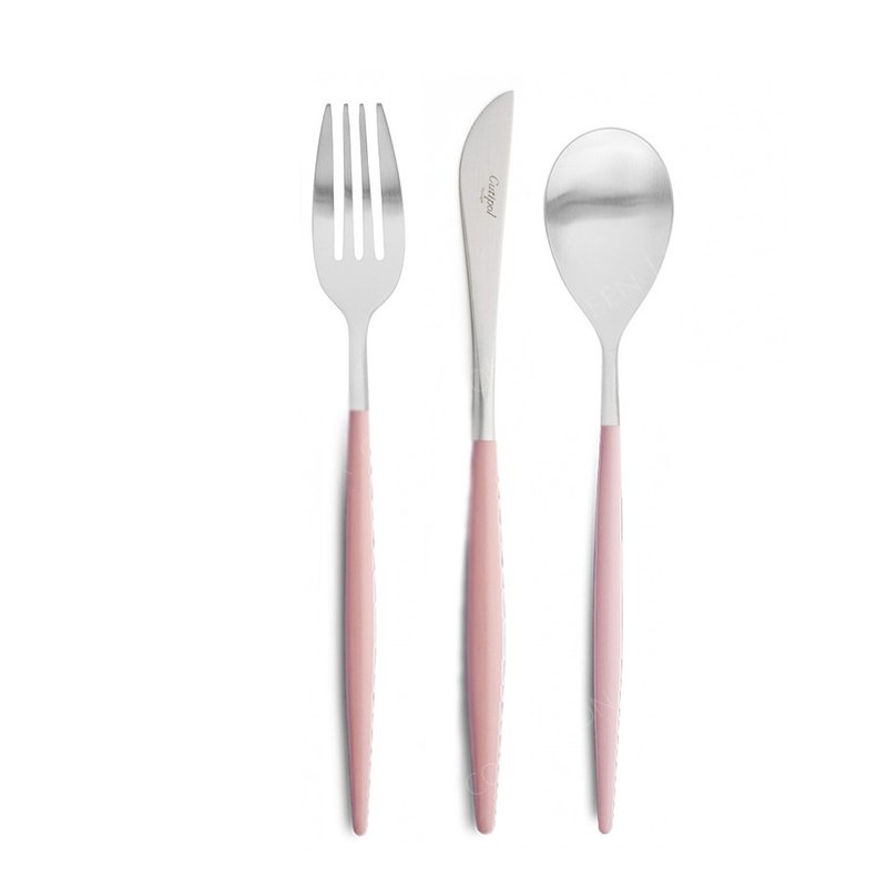 MIO PINK MATTE 3 PIECES SET (TABLE KNIFE/FORK/SPOON) - ช้อนส้อม - สแตนเลส สึชมพู