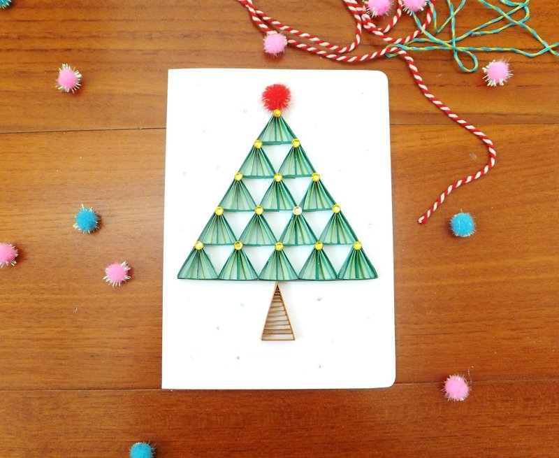 Hand made decorative cards-Christmas tree - Cards & Postcards - Paper Green