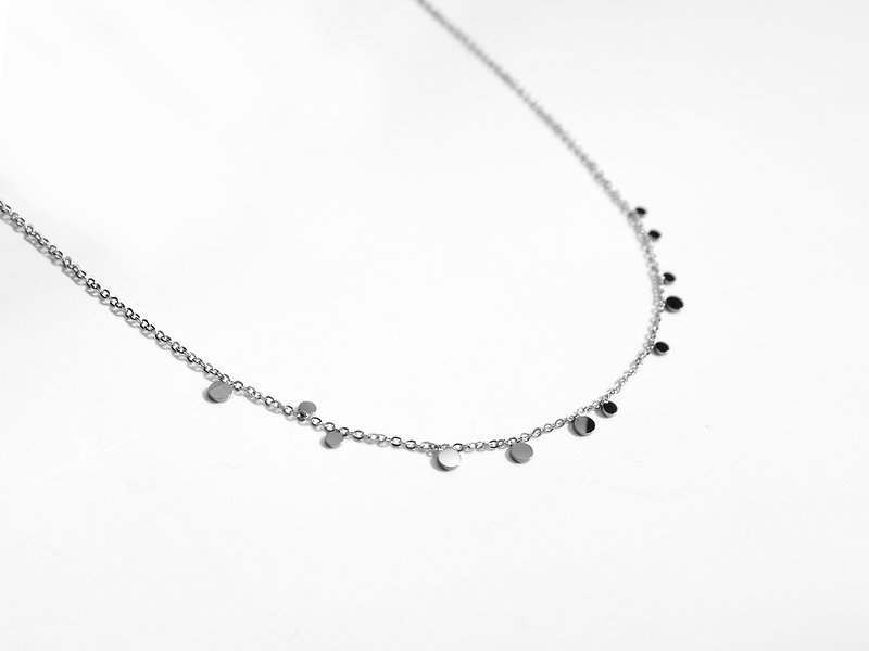 Mini Disc Necklace | Grey - Necklaces - Stainless Steel Gray