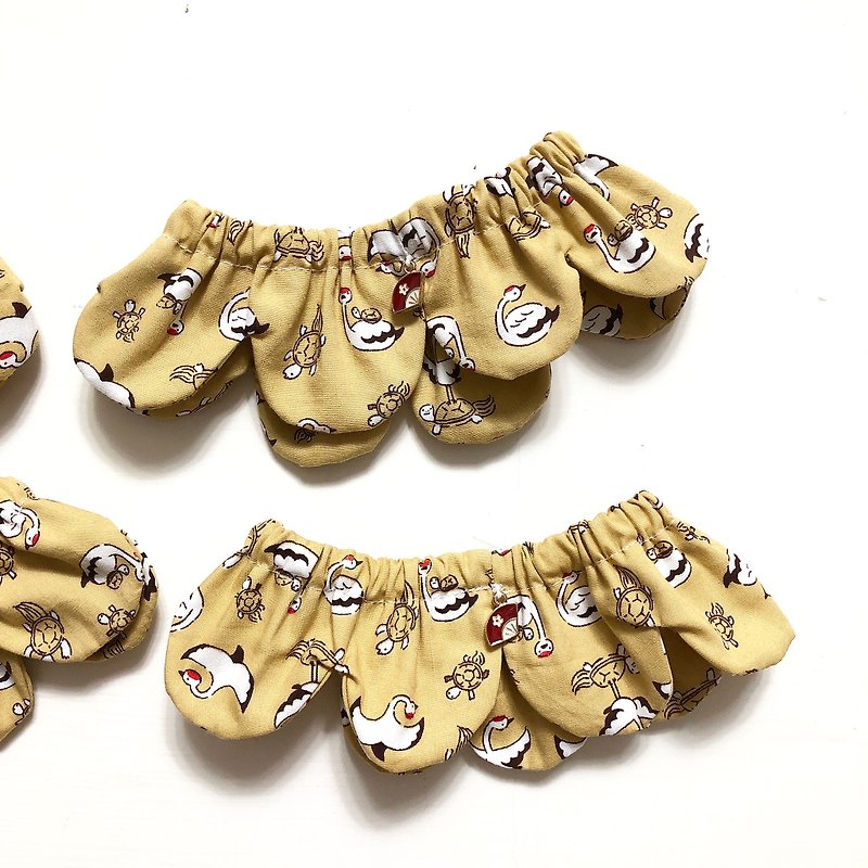 大腸リース-昭和ミルクティー-手作りの特別なペットの首輪-スポット6 - 首輪・リード - コットン・麻 カーキ