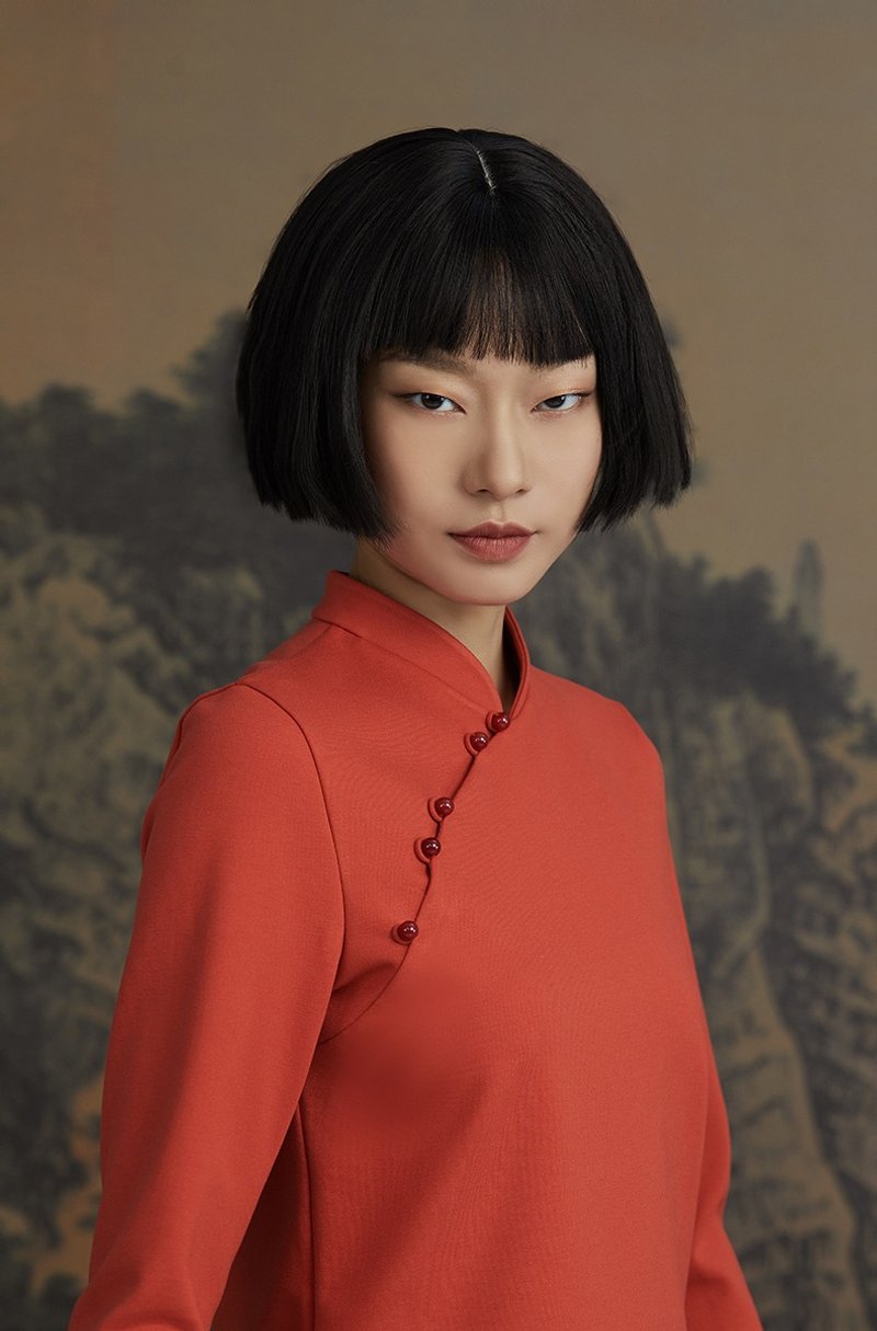 含章/新中式唐裝打底衫 長袖T恤 - 女上衣/長袖上衣 - 聚酯纖維 多色
