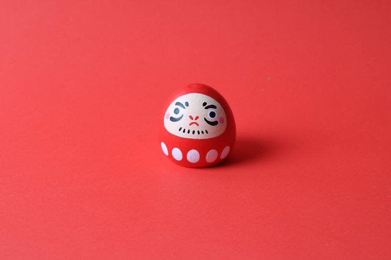 Daruma stressed - Items for Display - Wood Red