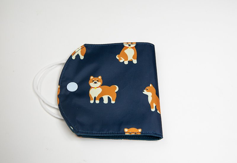 Cute Shiba Inu/mask storage folder/mask temporary storage bag - หน้ากาก - วัสดุกันนำ้ สีน้ำเงิน