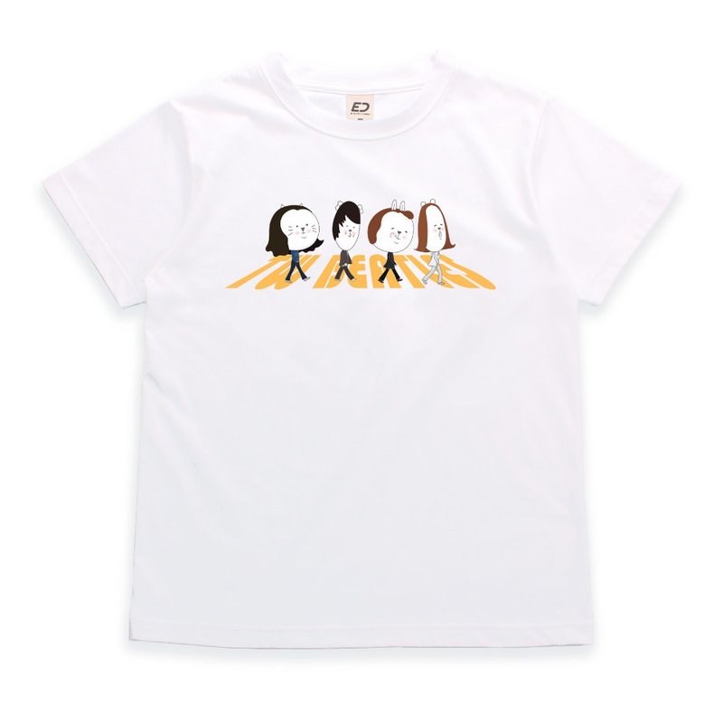 【台丸兄弟】TW Beatles  短T/女上衣/男T恤/T-Shirt - 女 T 恤 - 棉．麻 白色