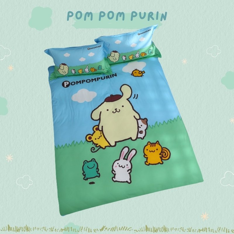 布丁狗-可水洗四季涼被-野餐款 藍-100%精梳棉-台灣製造 - 棉被/毛毯 - 棉．麻 