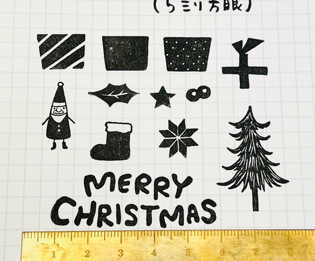 クリスマスはんこセット*ラバースタンプ12個セット*RS034_y - ショップ