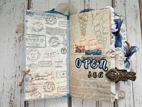 Nautical junk journal Vacation sea journal Travel sailor completed Ocean  diary