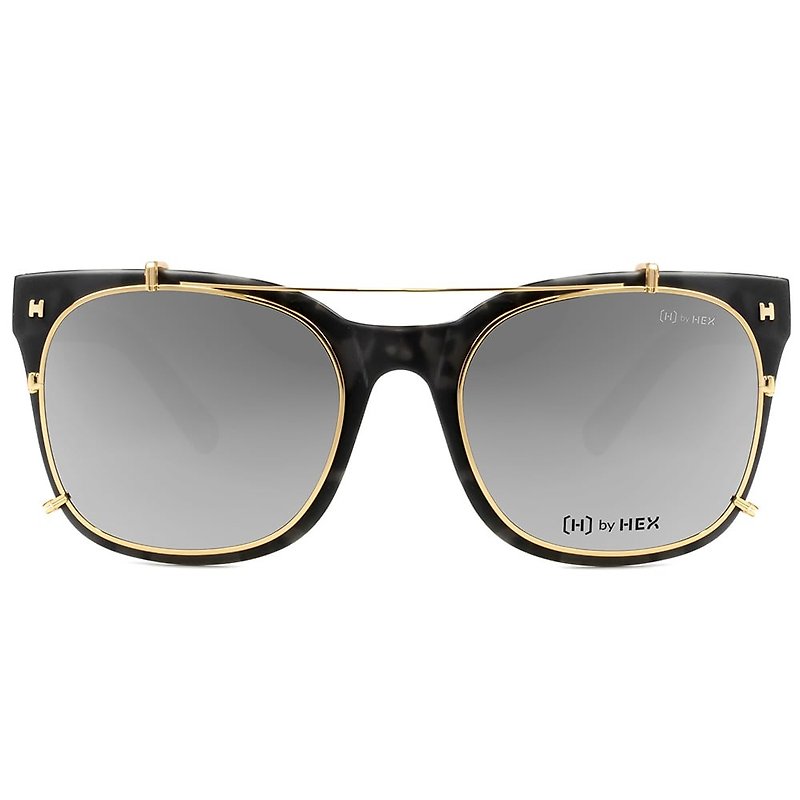 Optical glasses with front-mounted sunglasses | Sunglasses | Black shape | Made in Taiwan | Plastic frame - กรอบแว่นตา - วัสดุอื่นๆ สีดำ