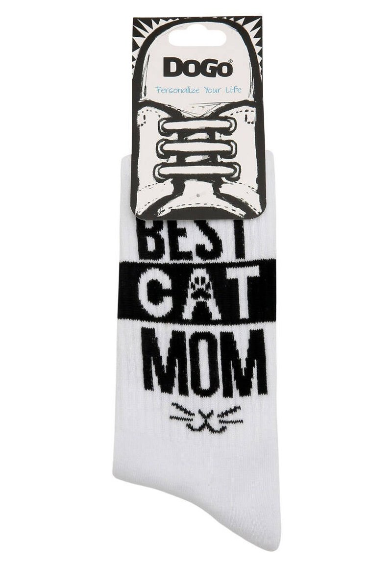 Fashion White Socks - Best Cat Mom / WTF Designs - ถุงเท้า - ไฟเบอร์อื่นๆ ขาว