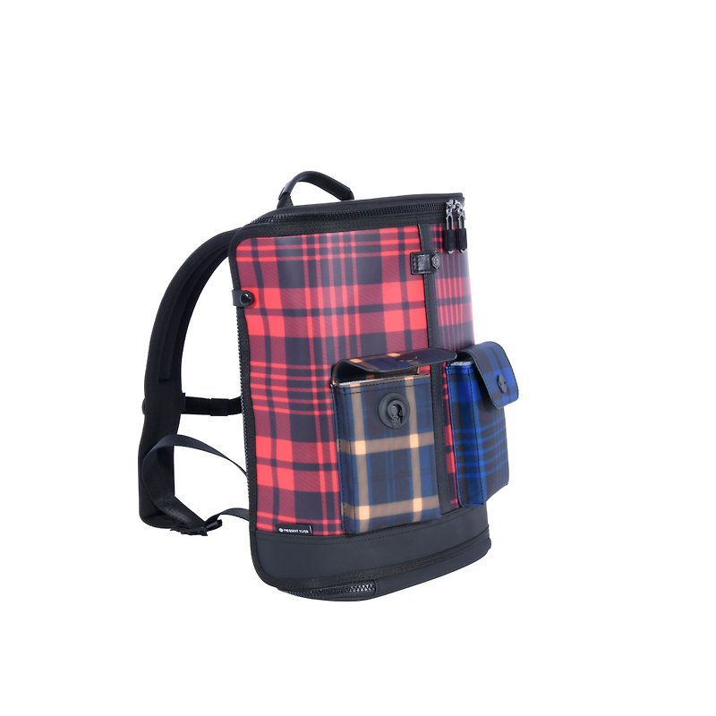 Captain M Tartan Red/Yellow/Blue Scottish Tricolor Plaid Travel Backpack (Large) - Fitness Accessories - Other Materials Multicolor