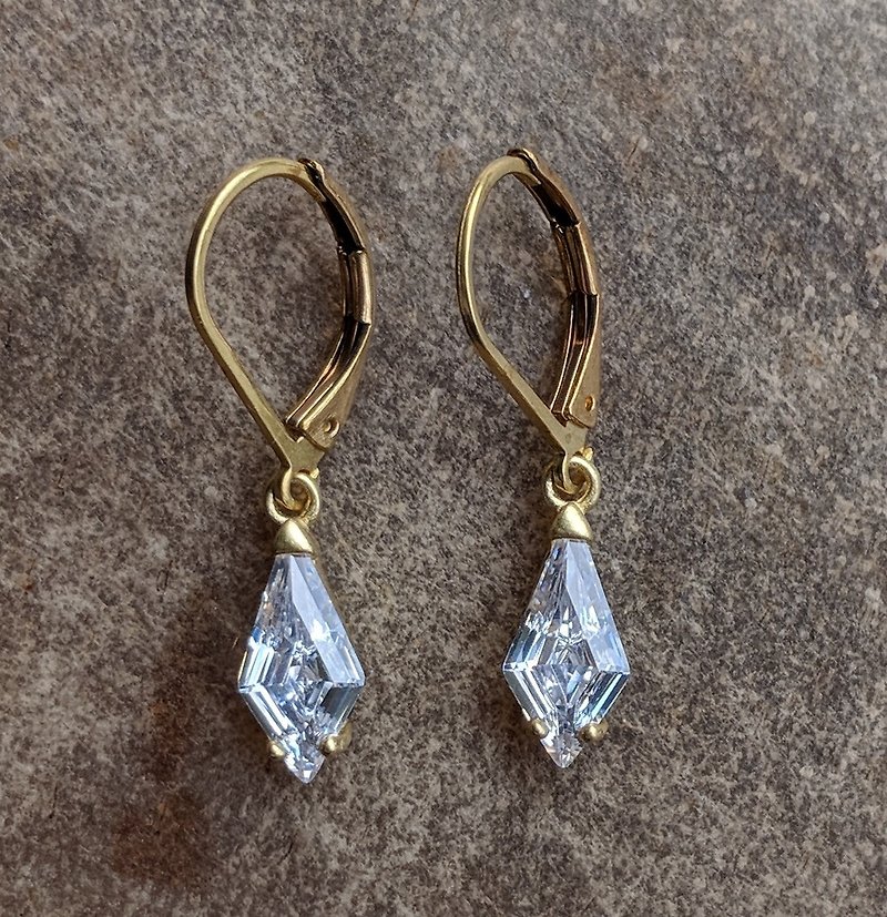 Simple  Earrings with CZ Drops - Earrings & Clip-ons - Other Metals 