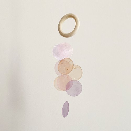 HO’ USE DIY-KIT| Italian stationery-Sunshine-Circle(S)| Shell Wind Chime Mobile | #0-451