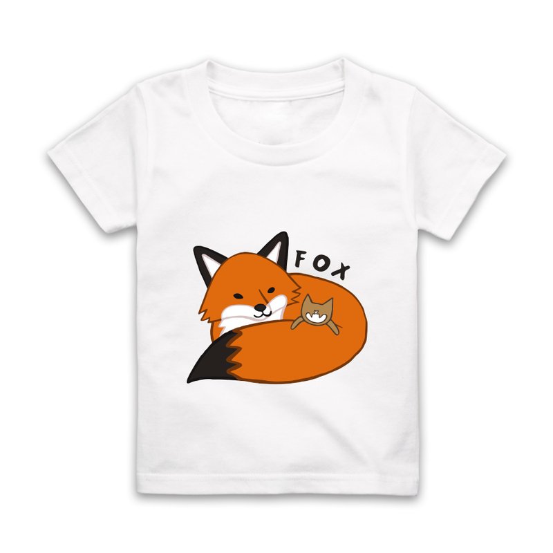 字母F-FOX短袖T恤-白 - 男/女童裝 - 棉．麻 白色