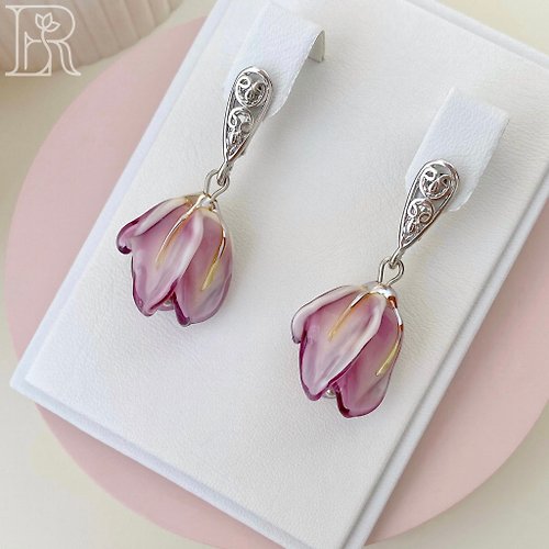 LEFIREL' Unique Prom Dainty Drop Flower Earrings / Simple Bridal Drop Earrings