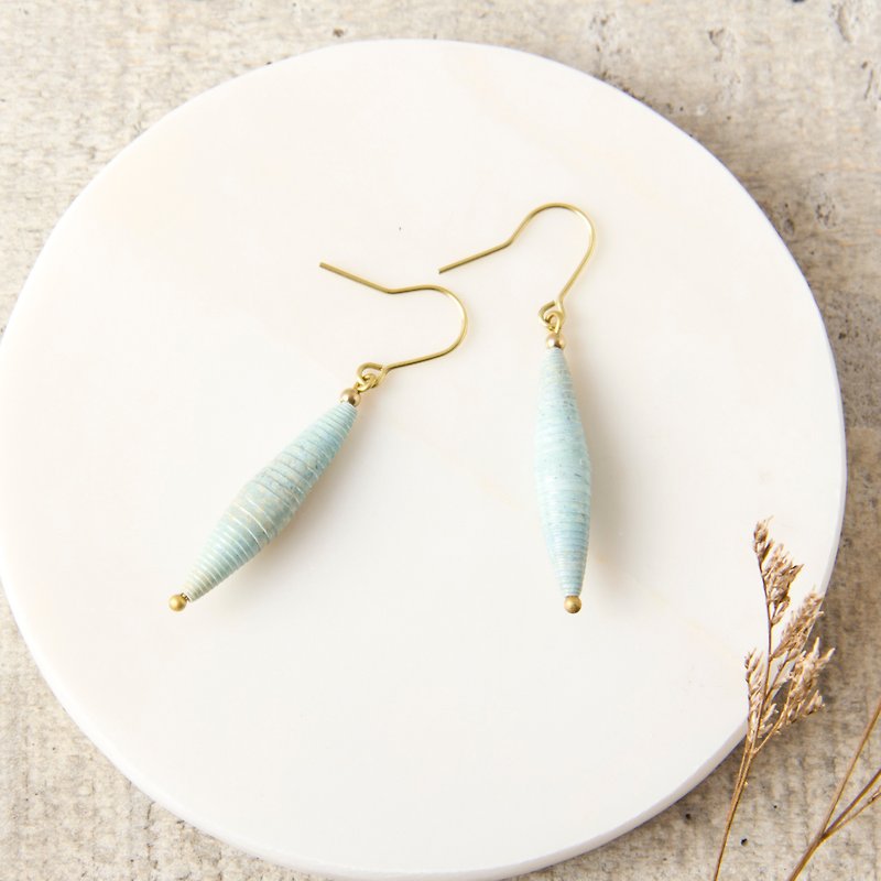 Single bead spindle earrings - Earrings & Clip-ons - Paper Transparent