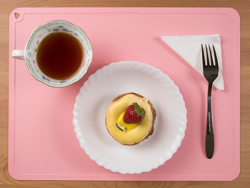 【Sprourtee小豆芽】 馬卡龍系列  風格 環保矽膠餐墊1入-櫻花粉 - 餐桌布/餐墊 - 矽膠 