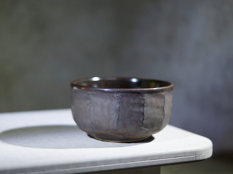 Matte black hand-cut bowls, tea bowls, water cubes, tea washing, water bowls, rice bowls-capacity about 450ml - ถ้วยชาม - ดินเผา หลากหลายสี