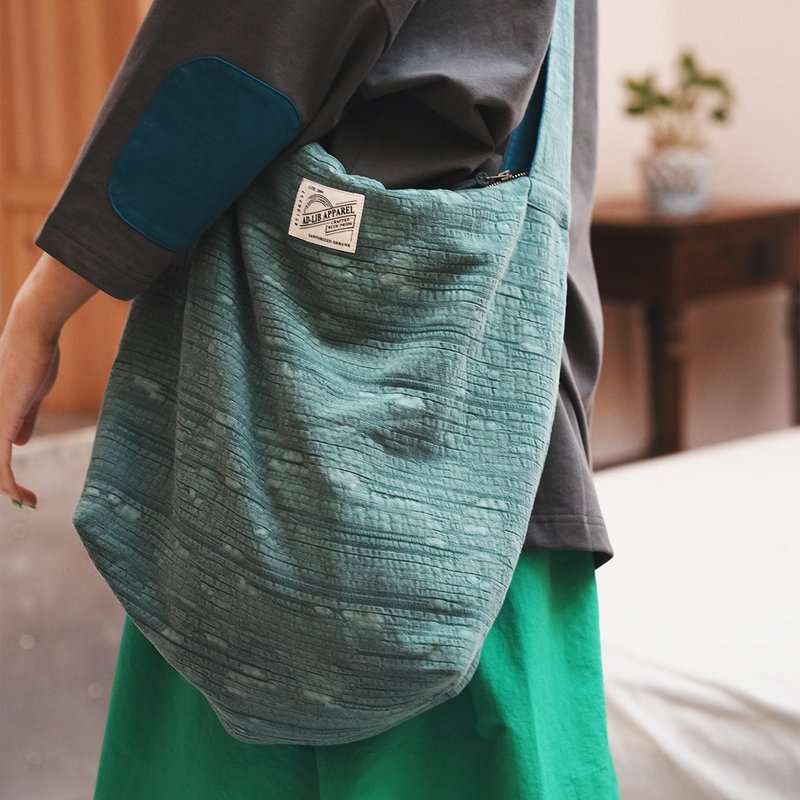 【ad-lib】Jacquard Pattern Shoulder Bag - 3 Colors (YB499) - Messenger Bags & Sling Bags - Cotton & Hemp Green