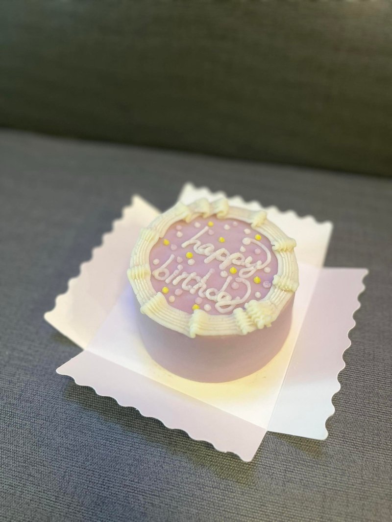 限自取 三日前預定 巴克叔叔 4吋粉紫簡約 寵物蛋糕 狗狗蛋糕 - 寵物零食/肉乾 - 新鮮食材 紫色