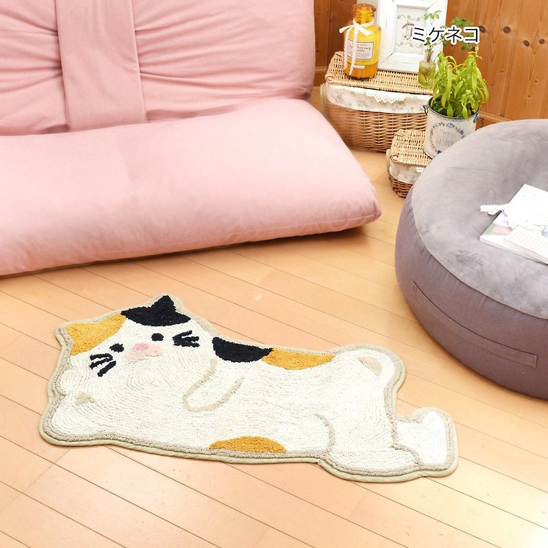 【現貨熱賣】慵懶的動物地墊(兩款) 佈置 送禮 貓之日 - 地墊/地毯 - 棉．麻 多色