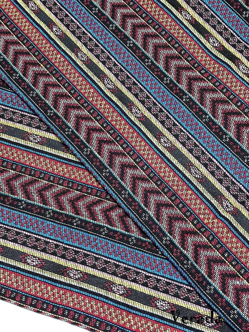 Multi-color Tribal Fabric Thai Woven Fabric Craft Supplies Textile 1/2 yard - 編織/刺繡/羊毛氈/縫紉 - 其他材質 多色