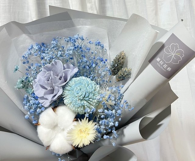 ヴェラフローラルアート】プリザーブドフラワーブーケブルーブーケ
