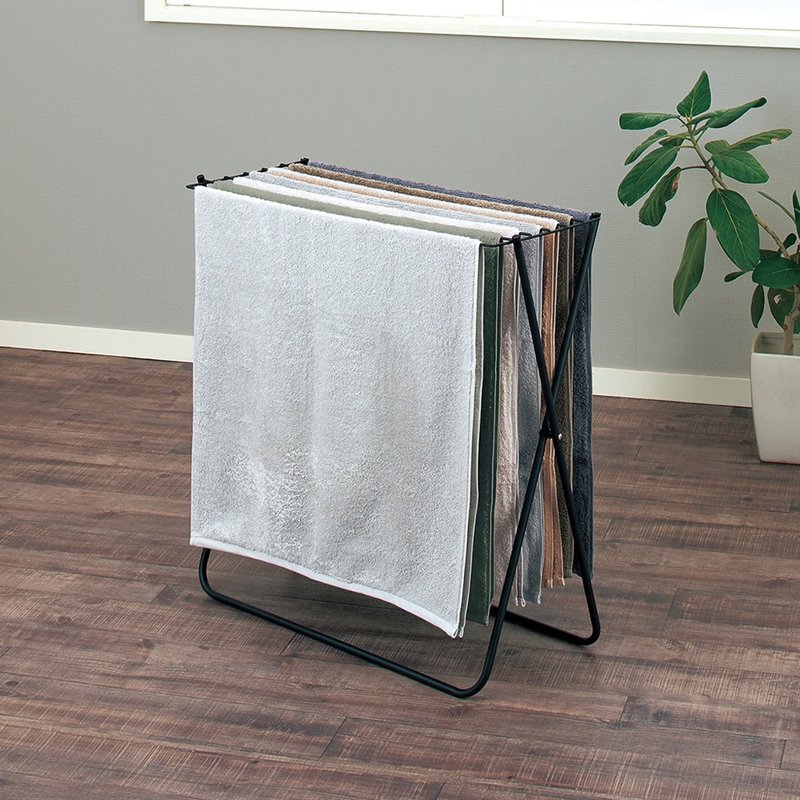 日本天馬 PORISH 室內用多用途摺疊浴巾晾曬架-DIY - 衣架/衣帽架/掛勾 - 其他材質 黑色
