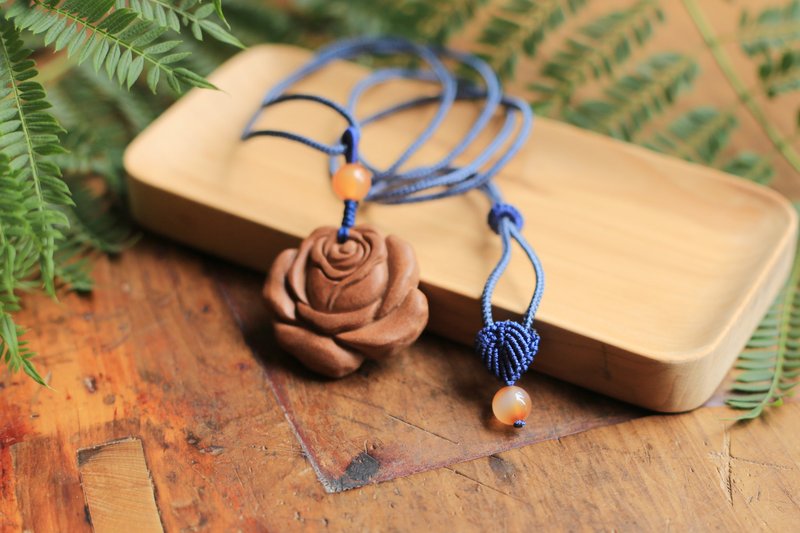 壹染指香品 | 玫瑰 | 古法天然合香牌 | 清賞雅玩 芳香化濁 - 項鍊 - 植物．花 