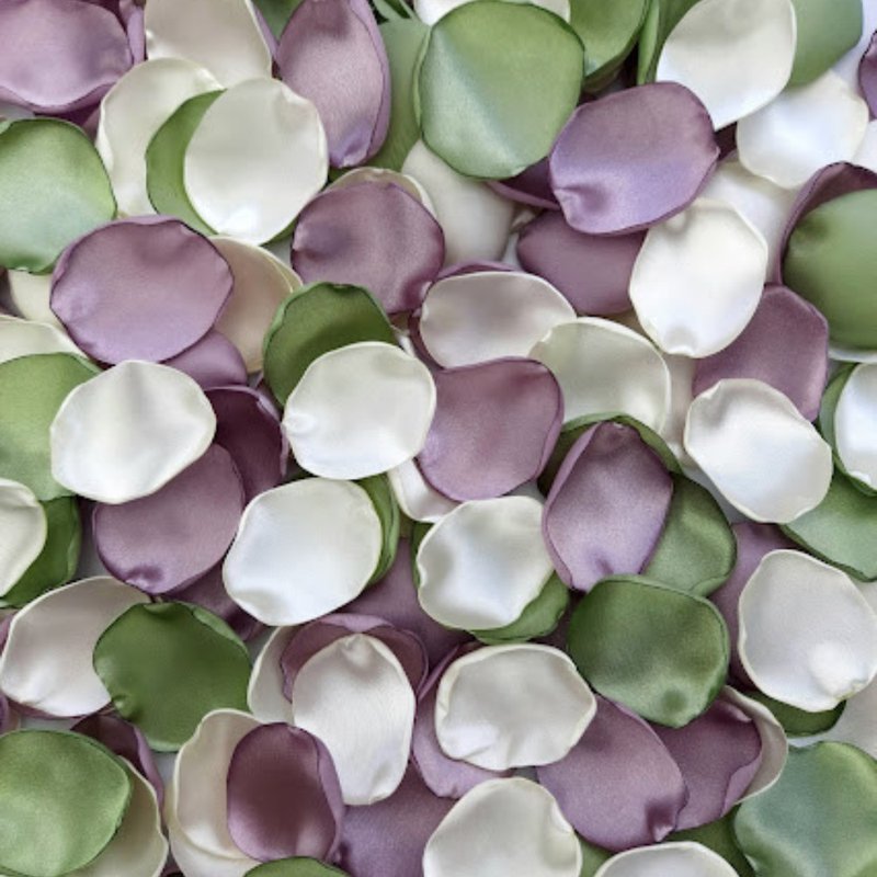 Mauve dusty purple weding Sage green decor Ivory rose petals - Dried Flowers & Bouquets - Silk 