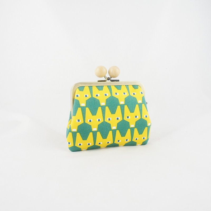 [Double-layer gold wallet] Nordic Fox - กระเป๋าสตางค์ - ผ้าฝ้าย/ผ้าลินิน สีเขียว