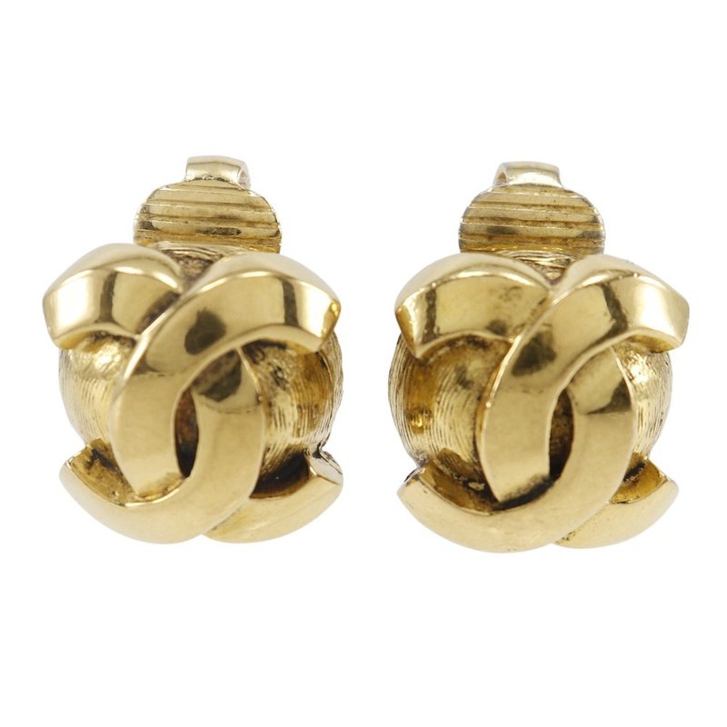 [Direct from Japan] CHANEL Coco Mark Earrings, Vintage, Gold Plated, Approx. 11.2g, Women's [Used] - ต่างหู - โลหะ สีทอง