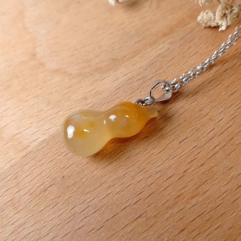 Styling Jade Pendant - Gourd Carnelian/Simple and easy to match, Gourd Blessings Come/ - สร้อยคอ - หยก สีส้ม