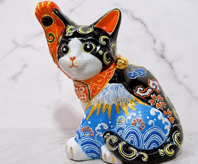 九谷焼招き猫 米田陶香堂】九谷焼 盛絵付け招き猫 | 藤巻百貨店