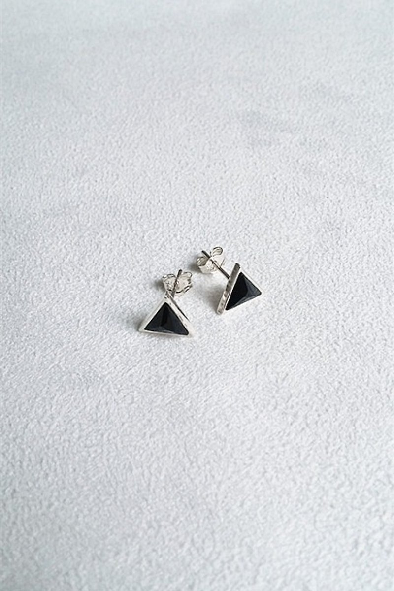 Earrings Triangular Black Sterling Silver - Earrings & Clip-ons - Sterling Silver Multicolor