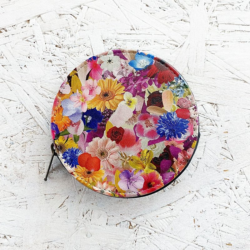 Coin Case FLOWER-3 / Coin purse / Wallet / accessory case / Graphic - Coin Purses - Faux Leather Multicolor
