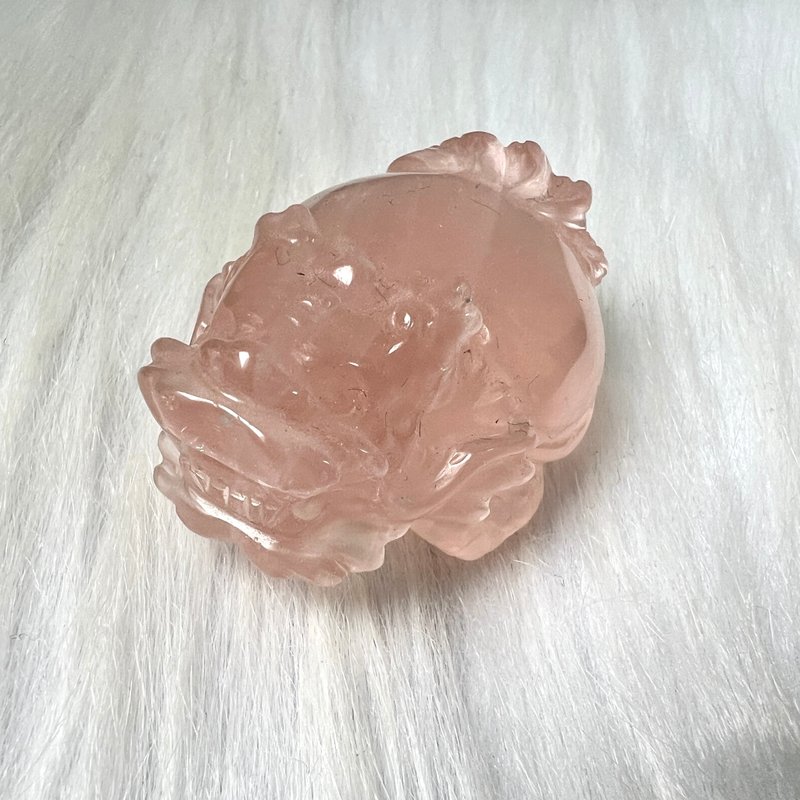 Rose Quartz Dragon Turtle | Crystal | Crystal Dragon Turtle | Crystal Ornaments - ของวางตกแต่ง - คริสตัล สึชมพู