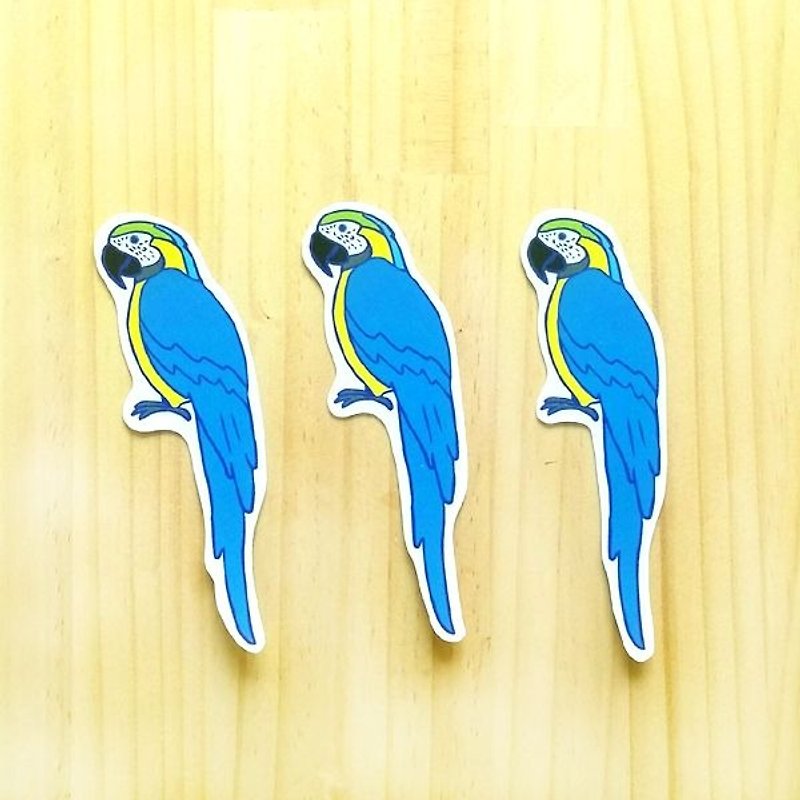 1212 design fun funny stickers waterproof stickers everywhere - Macaw - Stickers - Waterproof Material Blue