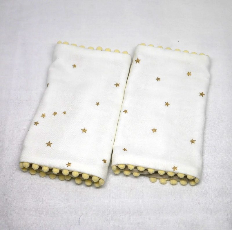 Japanese Handmade 8-layer-gauze droop sucking pads - 圍兜/口水巾 - 棉．麻 白色