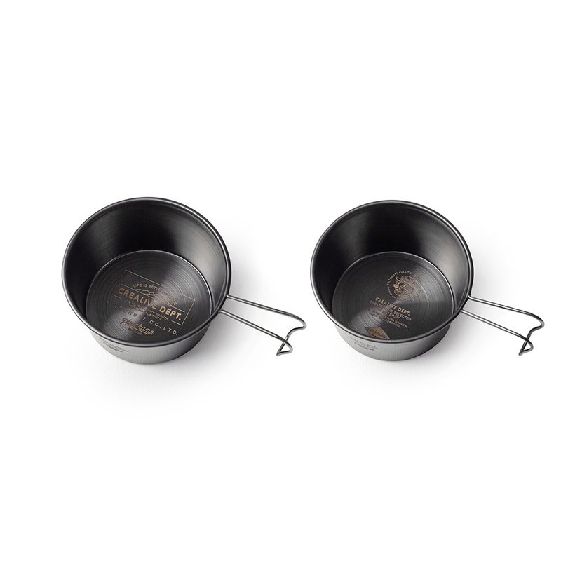 Filter017 x platchamp 聯名日製黑化不鏽鋼提耳碗 - 野餐墊/露營用品 - 其他金屬 黑色
