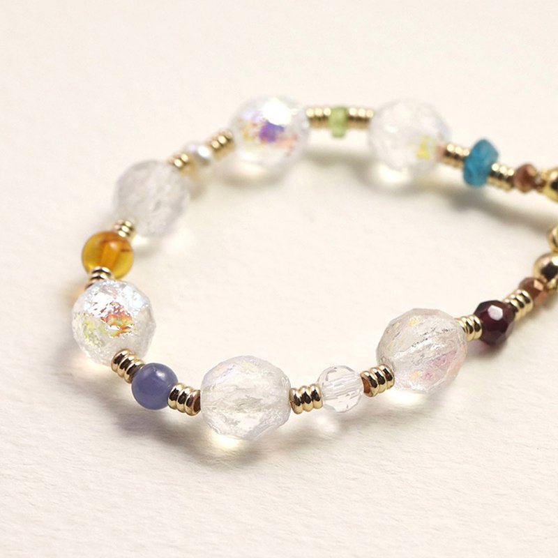 藍暈 彩色珠寶的派對 可調式手鍊 - 手鍊/手環 - 琉璃 多色