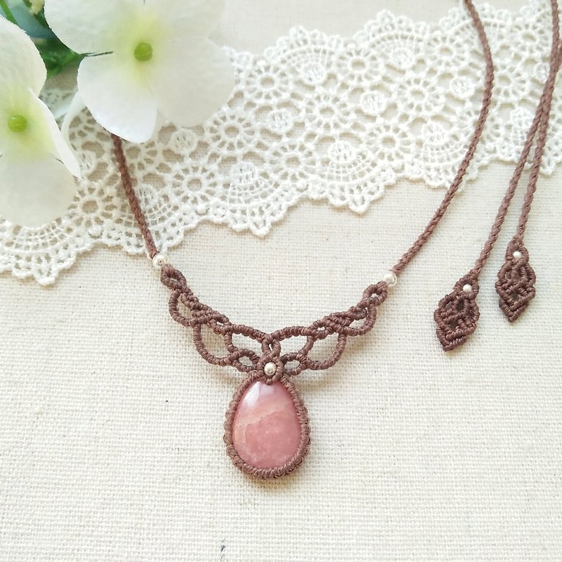 gallery. Rosy romance. Red Stone X South American Brazilian Wax Necklace - Necklaces - Crystal Pink