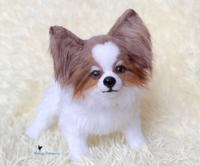 papillon puppy realistic toy pet portrait Shop NatalyaPushkarevaToy Stuffed Dolls Figurines Pinkoi