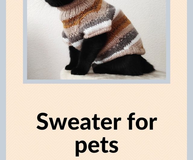 Cat sweater with cable Sphynx cat sweater Handknit pet sweater Cat clothes  - Shop StylishCatDesign Clothing & Accessories - Pinkoi