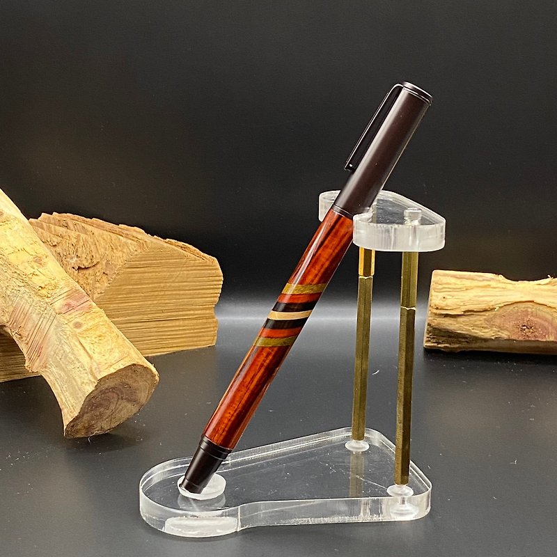 Dimpled Dalbergia-Joint Wood-Fountain Pen-Schmidt Nib - ปากกาหมึกซึม - ไม้ สีนำ้ตาล