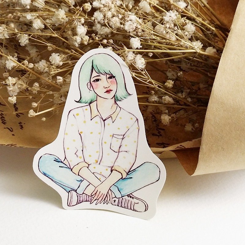✦ Shuiyu little girl shirt single body stickers - Stickers - Paper 