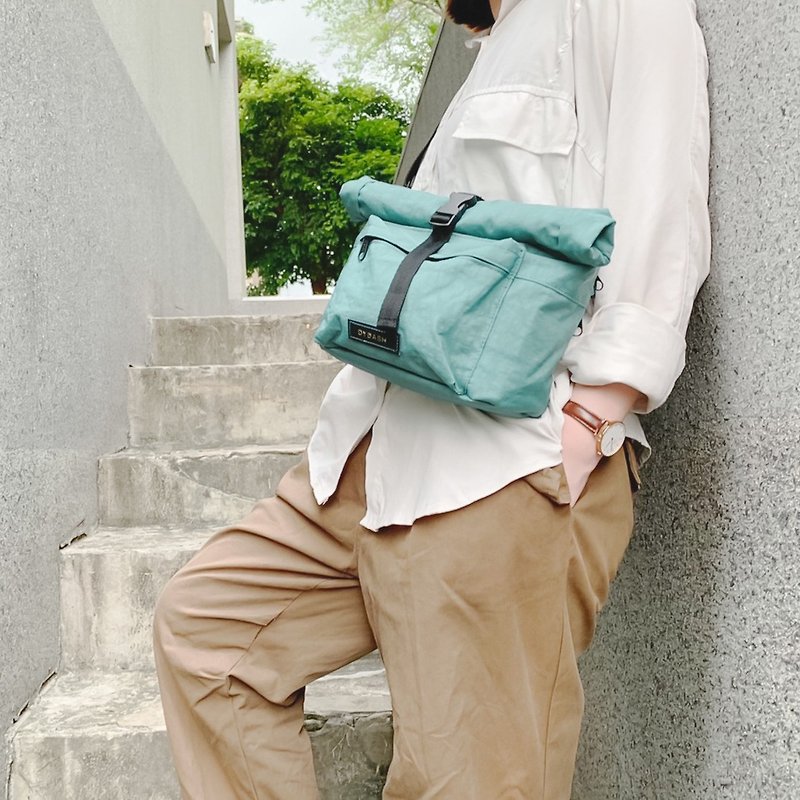 【Transformable Waist Bag 】Cross body Bag/ Walking Bag(green lake) - กระเป๋าแมสเซนเจอร์ - วัสดุกันนำ้ 
