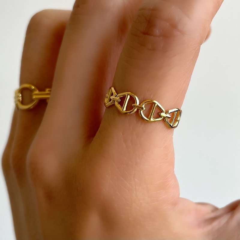 Dainty & Minimalist Boho Ring / ring for women / 18k gold Adjustable Ring - แหวนทั่วไป - สแตนเลส สีทอง